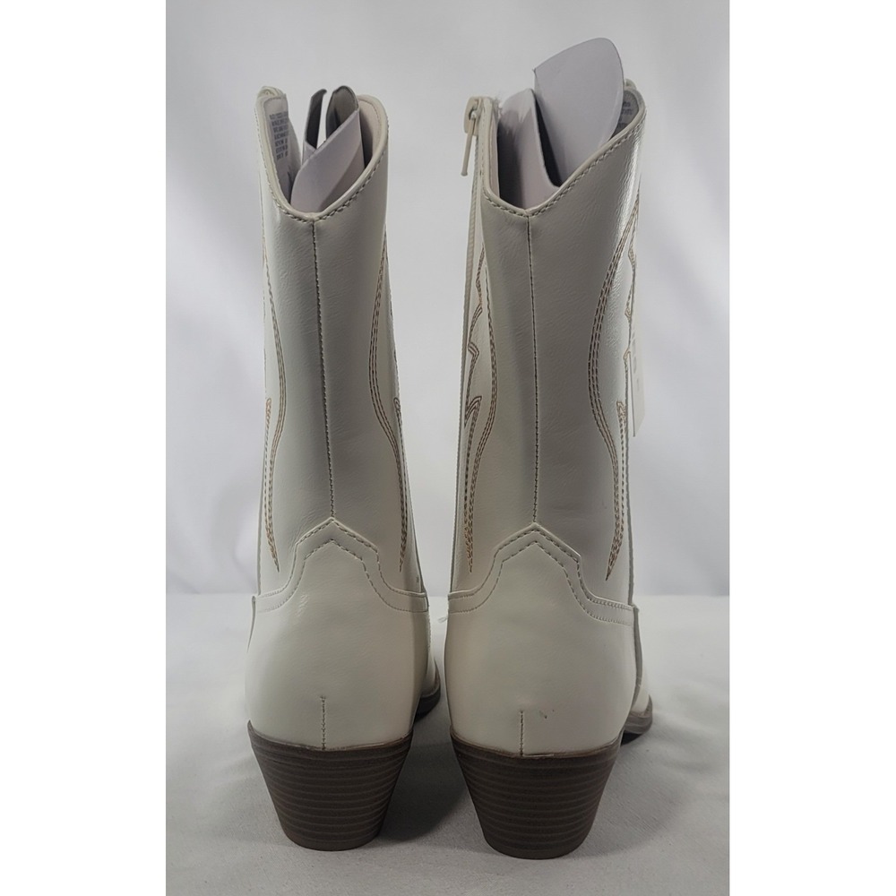 No Boundaries Western Boots Women's Size 11 White Embroidered W/Side Zipper NIB - Picture 5 of 11